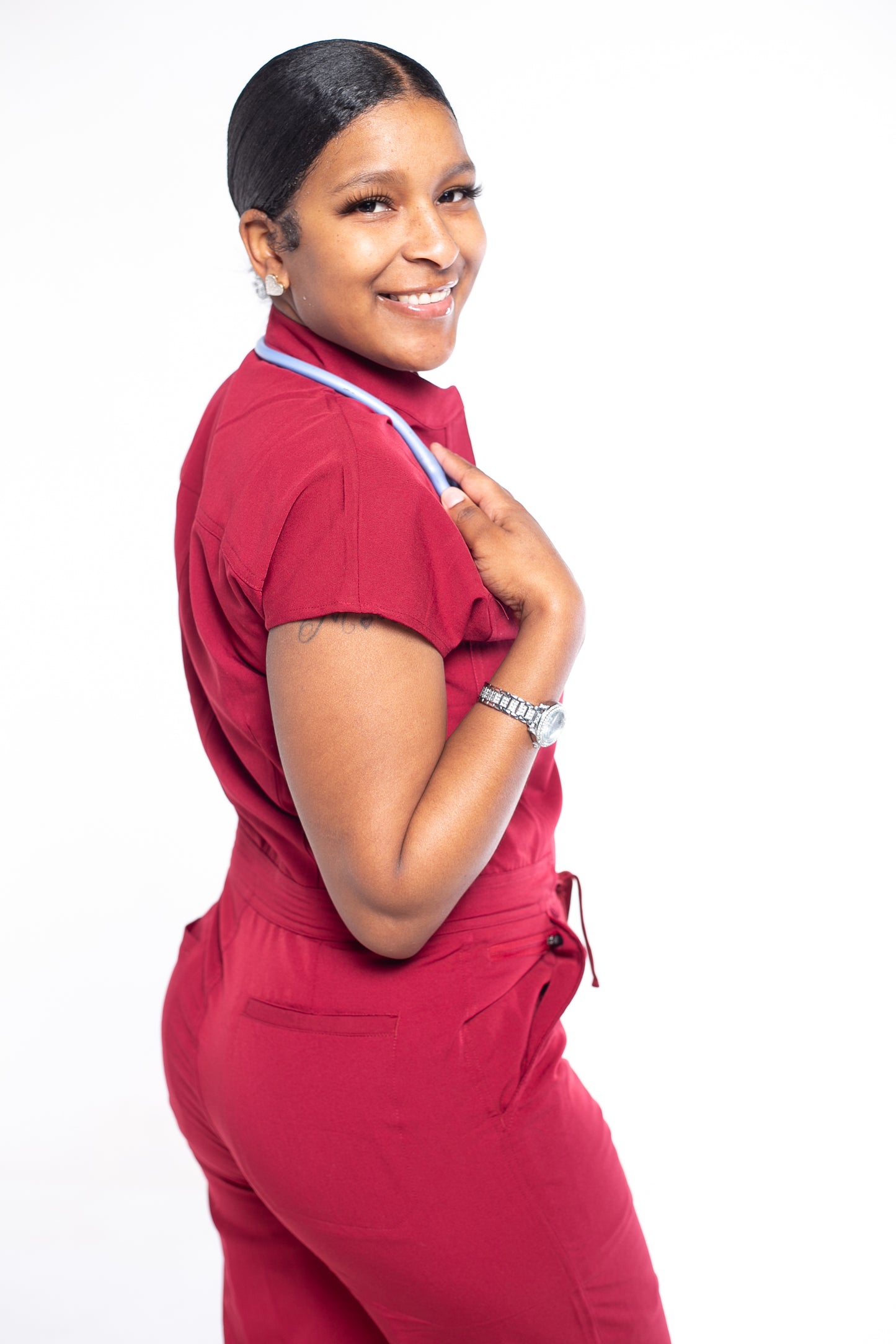 Burgundy Scrub Jumpsuit