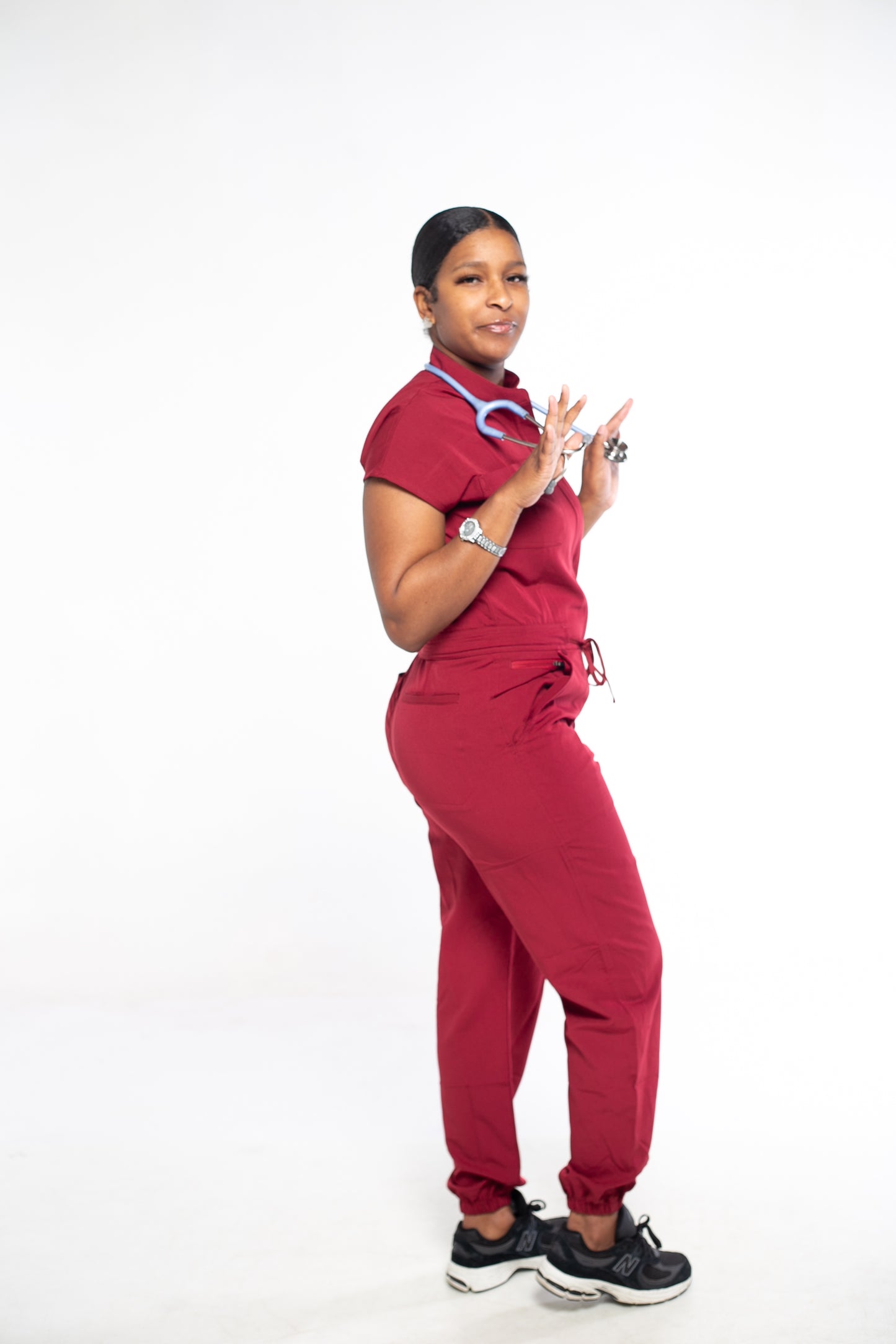 Burgundy Scrub Jumpsuit