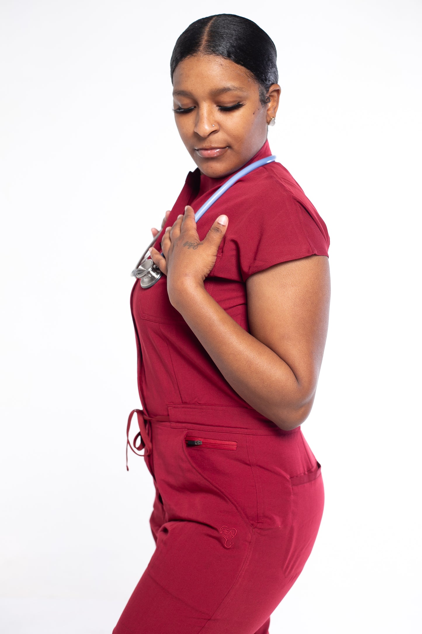 Burgundy Scrub Jumpsuit
