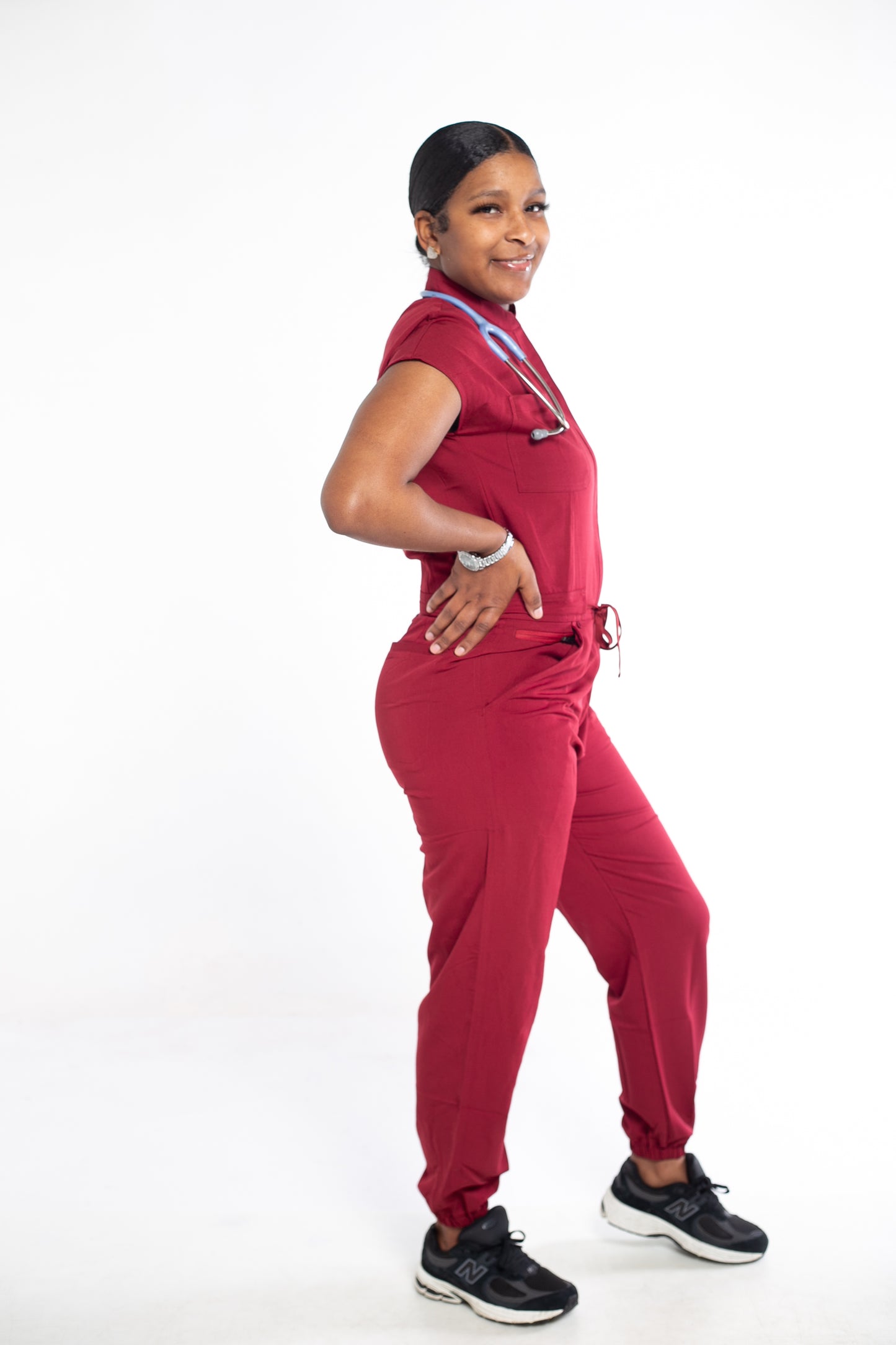 Burgundy Scrub Jumpsuit