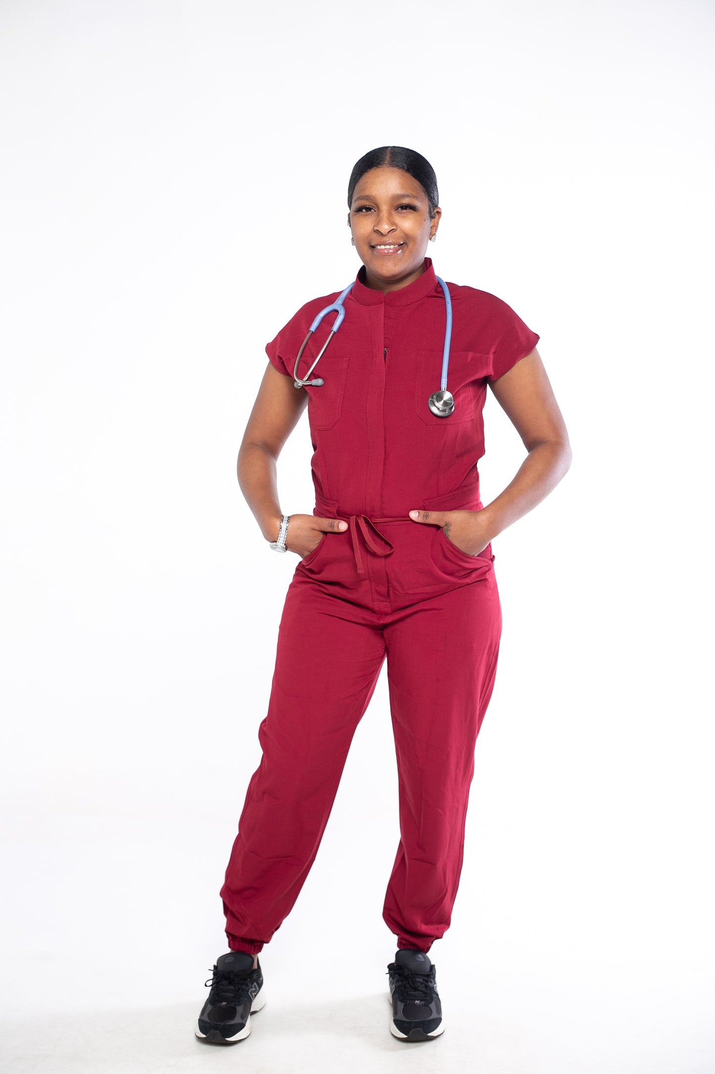 Burgundy Scrub Jumpsuit