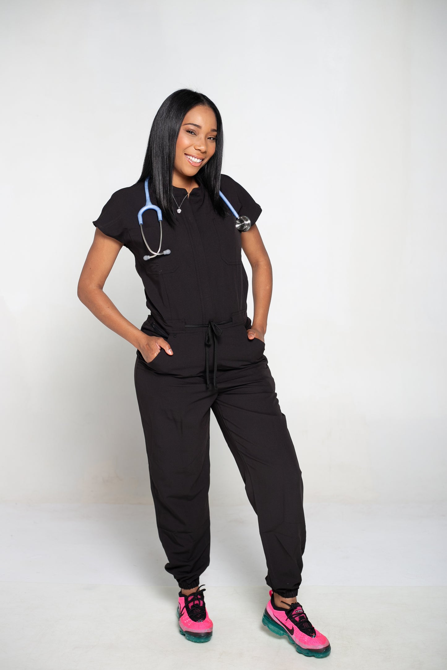 Black Scrub Jumpsuit