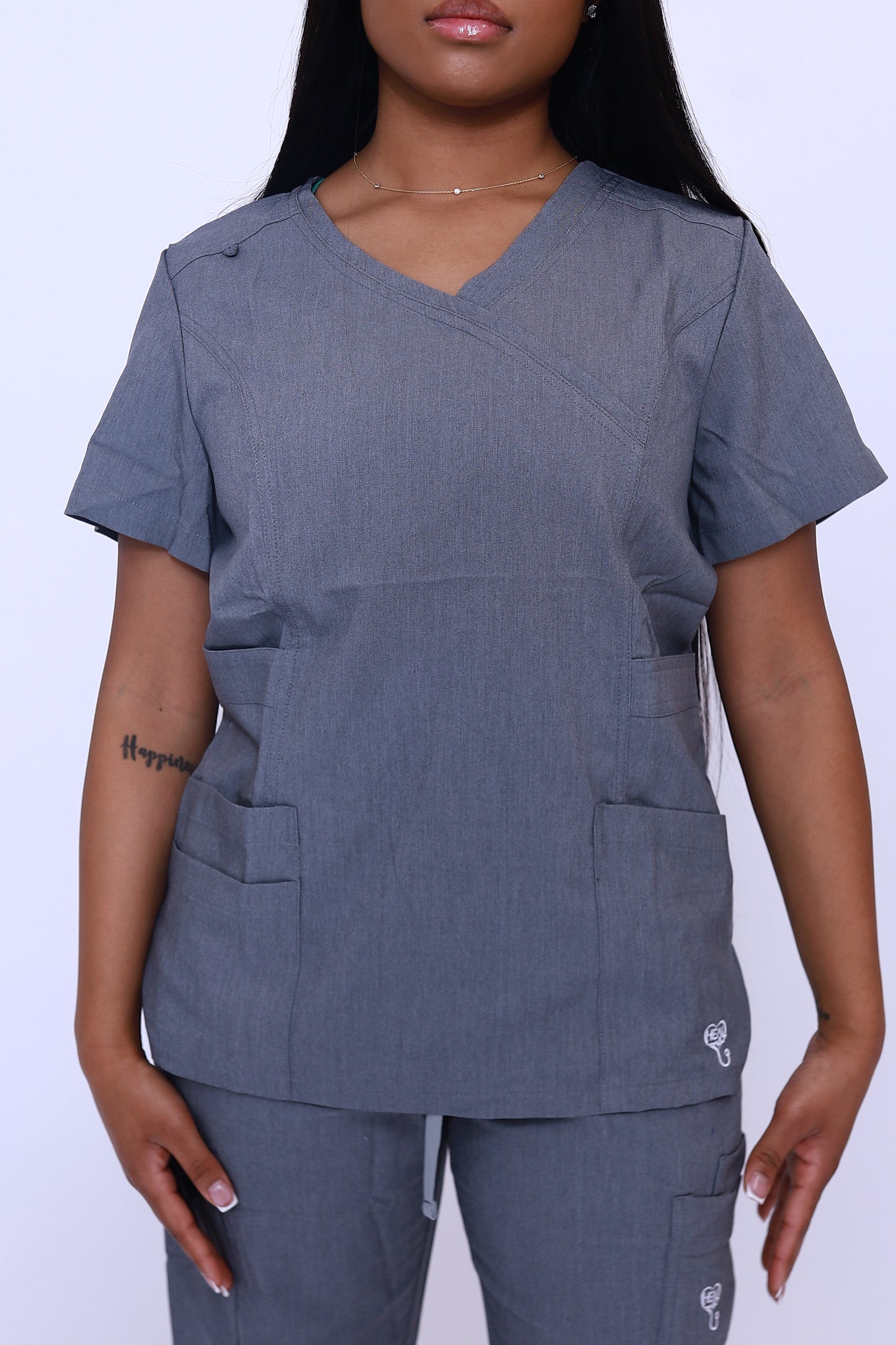 Gray Scrub Top