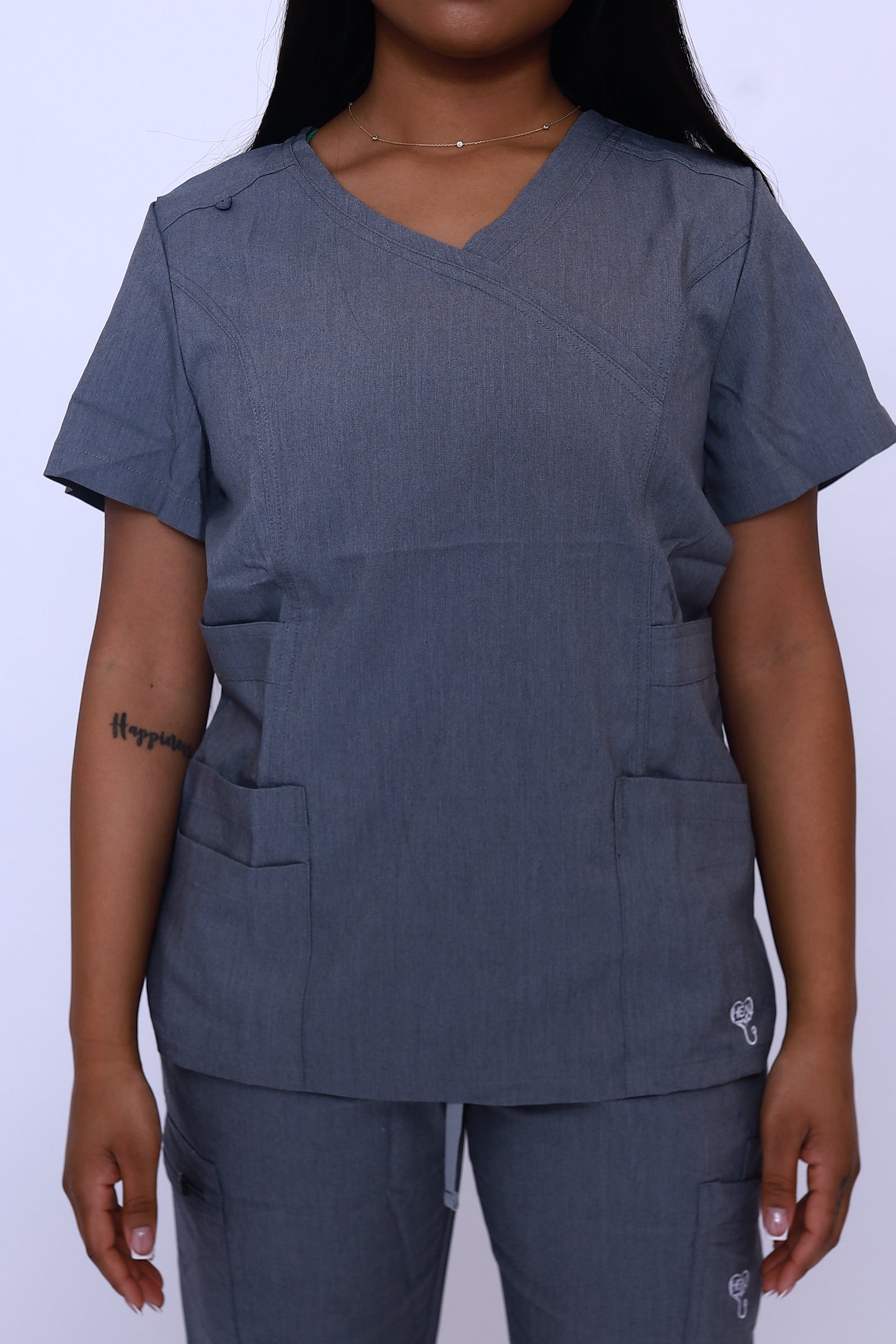 Gray Scrub Top