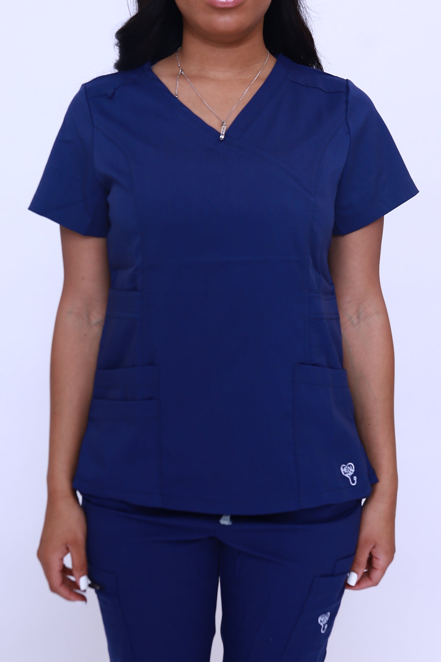 Navy Blue Scrub Top